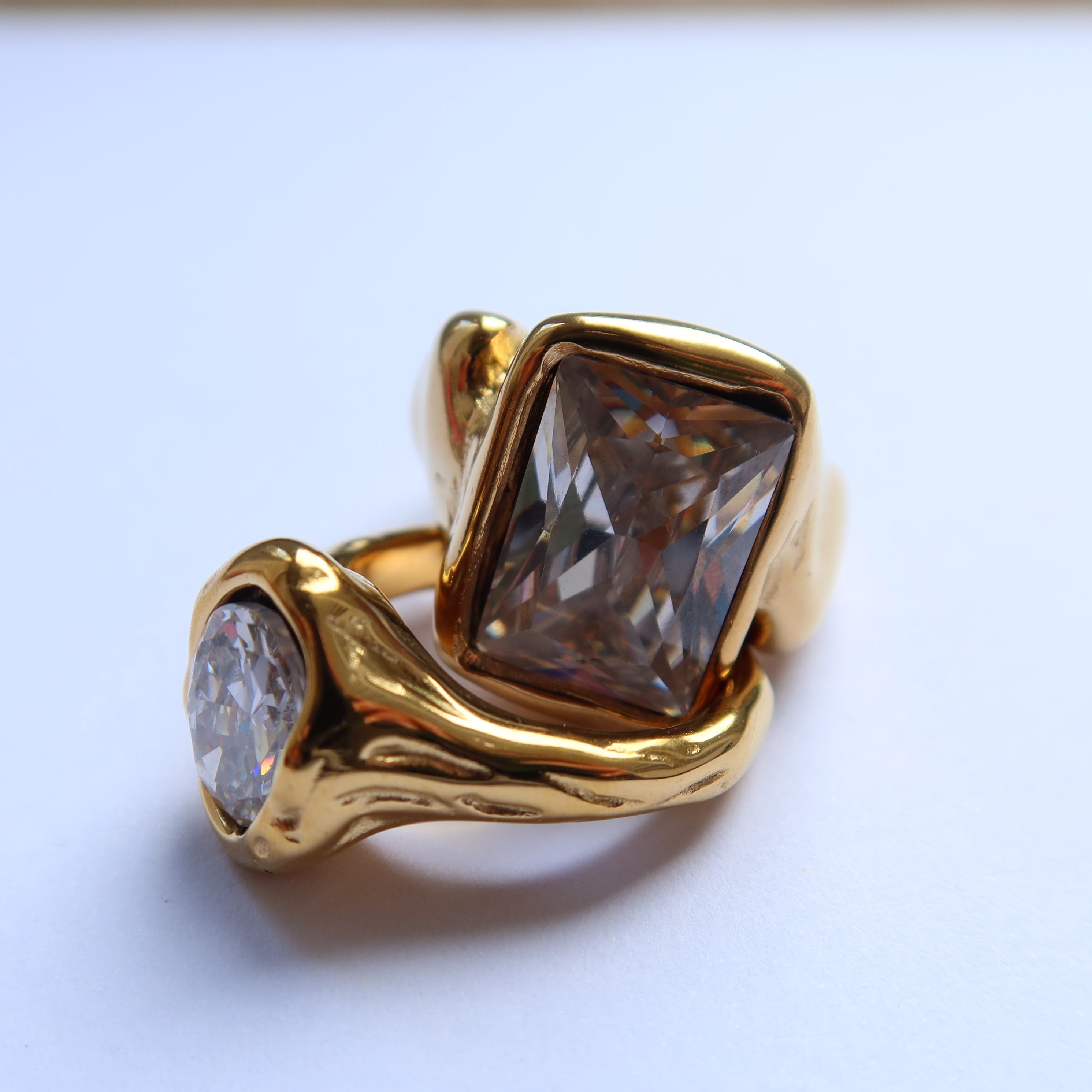 Gold Chunky Disco Rings.