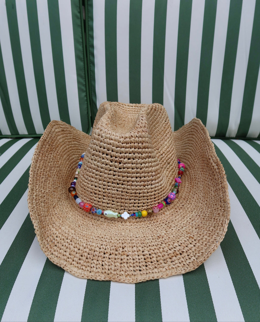 Tahiti Straw Beaded Cowboy Hat.