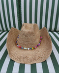 Tahiti Straw Beaded Cowboy Hat.