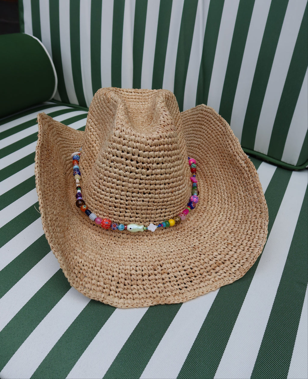 Tahiti Straw Beaded Cowboy Hat.