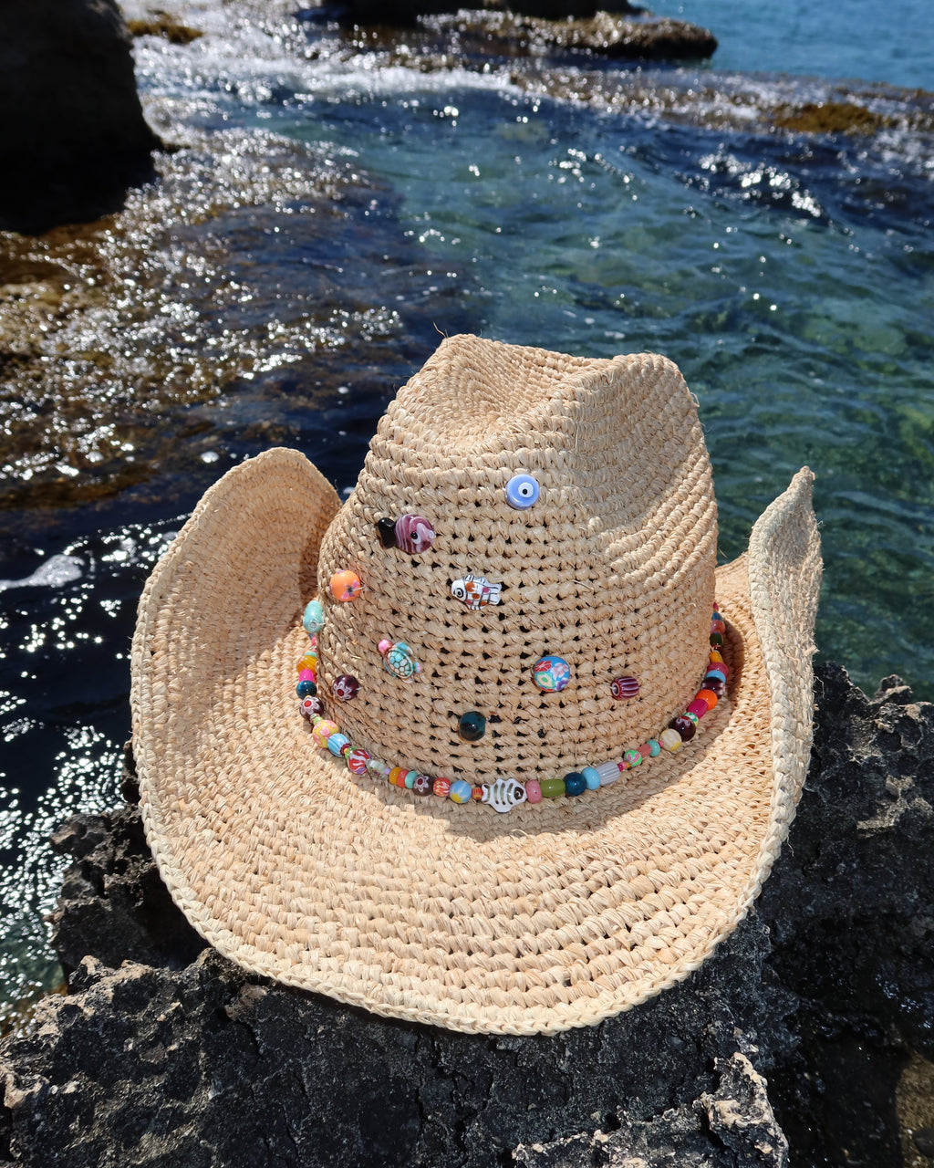 Tahiti Straw Lucky Charms Cowboy Hat