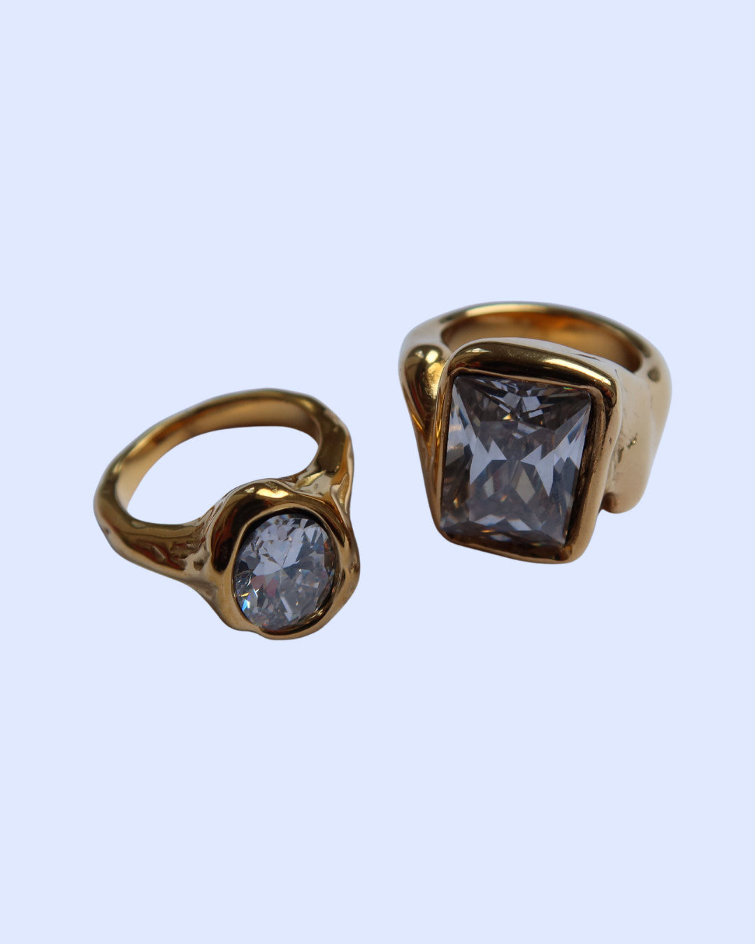 Gold Chunky Disco Rings.