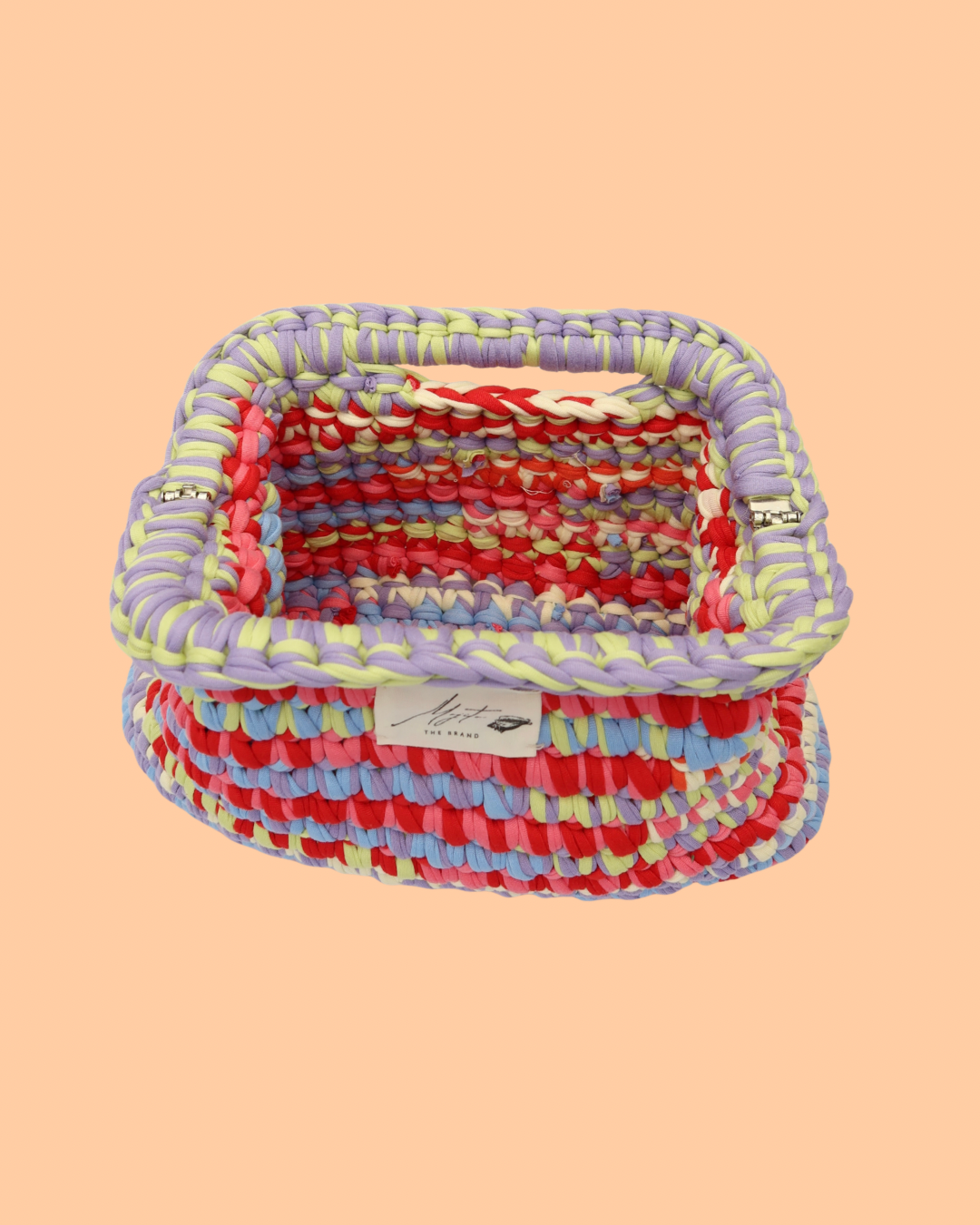 Sunset Crochet Top Handle Large Clutch Bag.