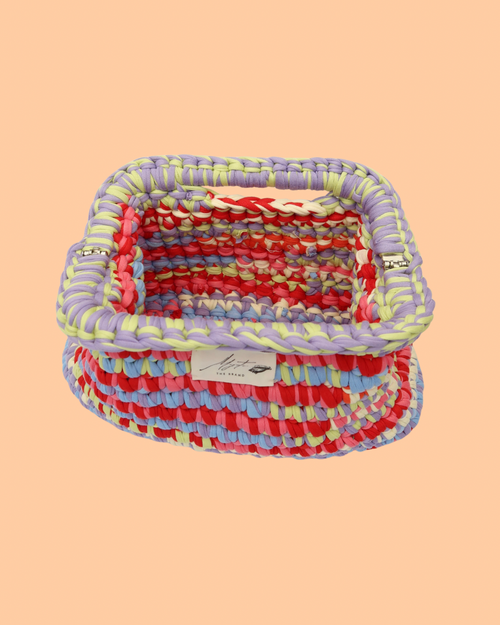 Sunset Crochet Top Handle Large Clutch Bag.