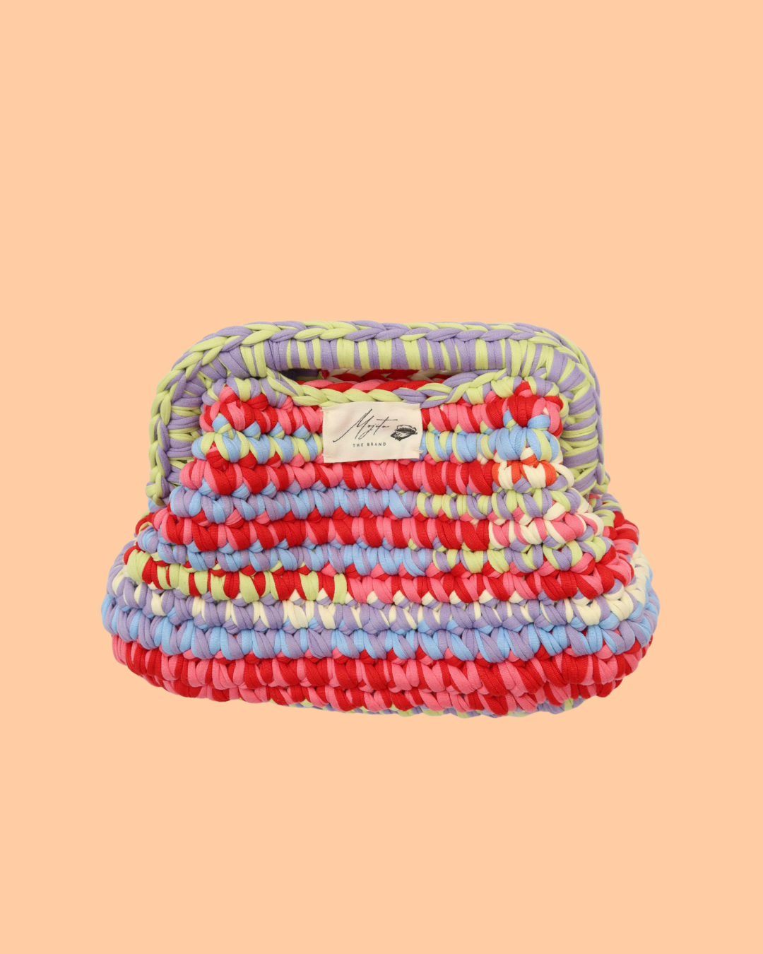 Sunset Crochet Top Handle Large Clutch Bag.